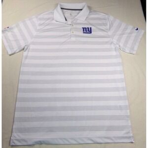 Nike Dri Fit Polo Shirt NY Giants Mens Size L Gray White NFL‎ On Field Apparel